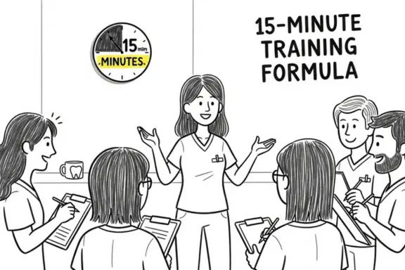 front desk training with the 15 minute training formula at a dental practice