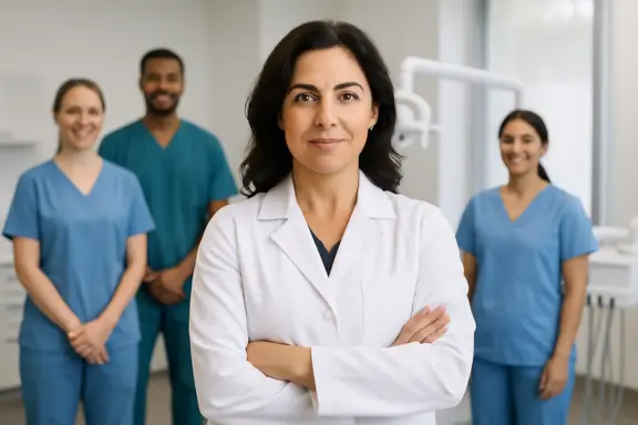 female dentist learning leadership skills