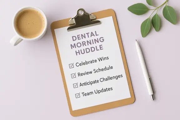 dental morning huddle agenda