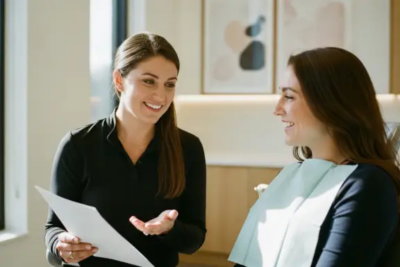 dentist presenting a dental treatment plan