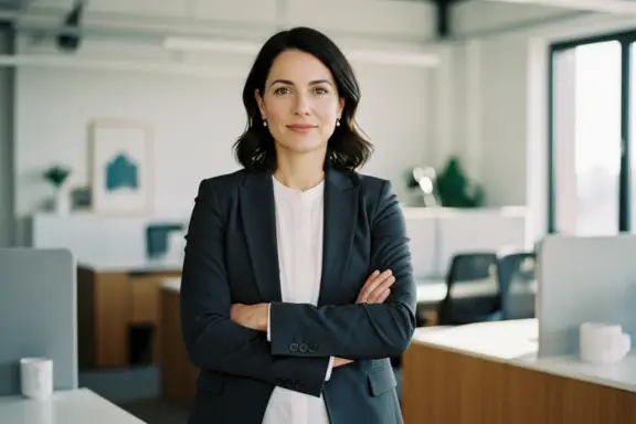 a confident woman leader proving that women do not need to struggle with leadership